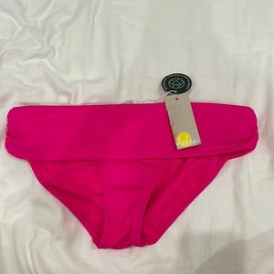 Pink mid rise bikini bottom